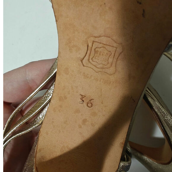 Vintage Gold Luca Luca Strappy Heels sz 36 - Picture 6 of 8